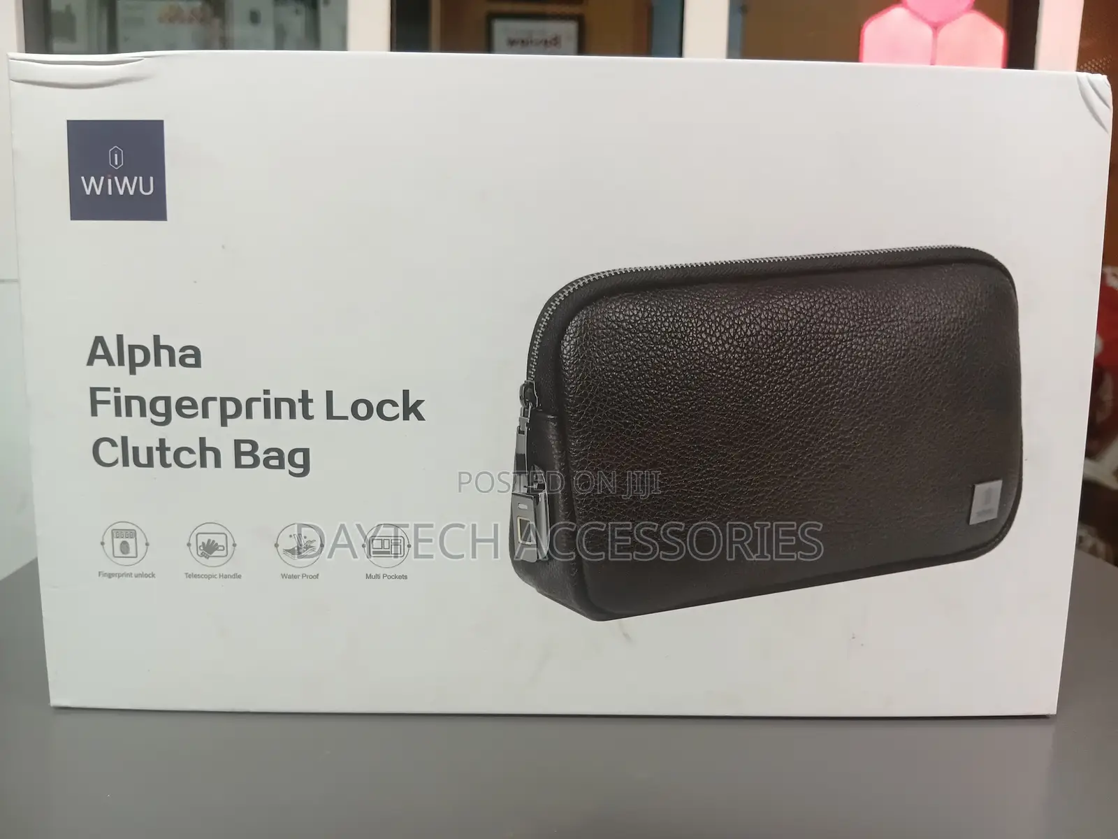 Wiwu Alpha Fingerprint Lock Clutch Travel Bag.