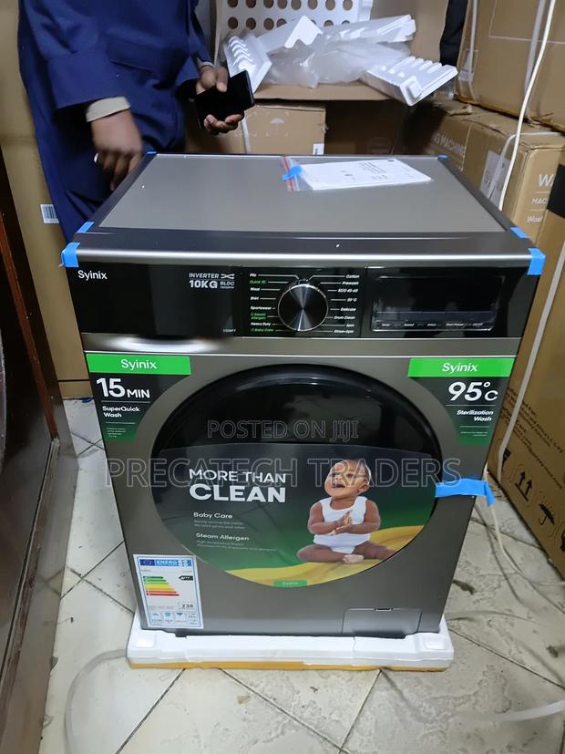 Syinix 10KG Front Load Washing Machine – Inverter BLDC