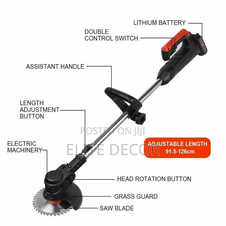 Rechargeable 2-Battery 9-Blade Lawn Mower / Grass Bush Cutter