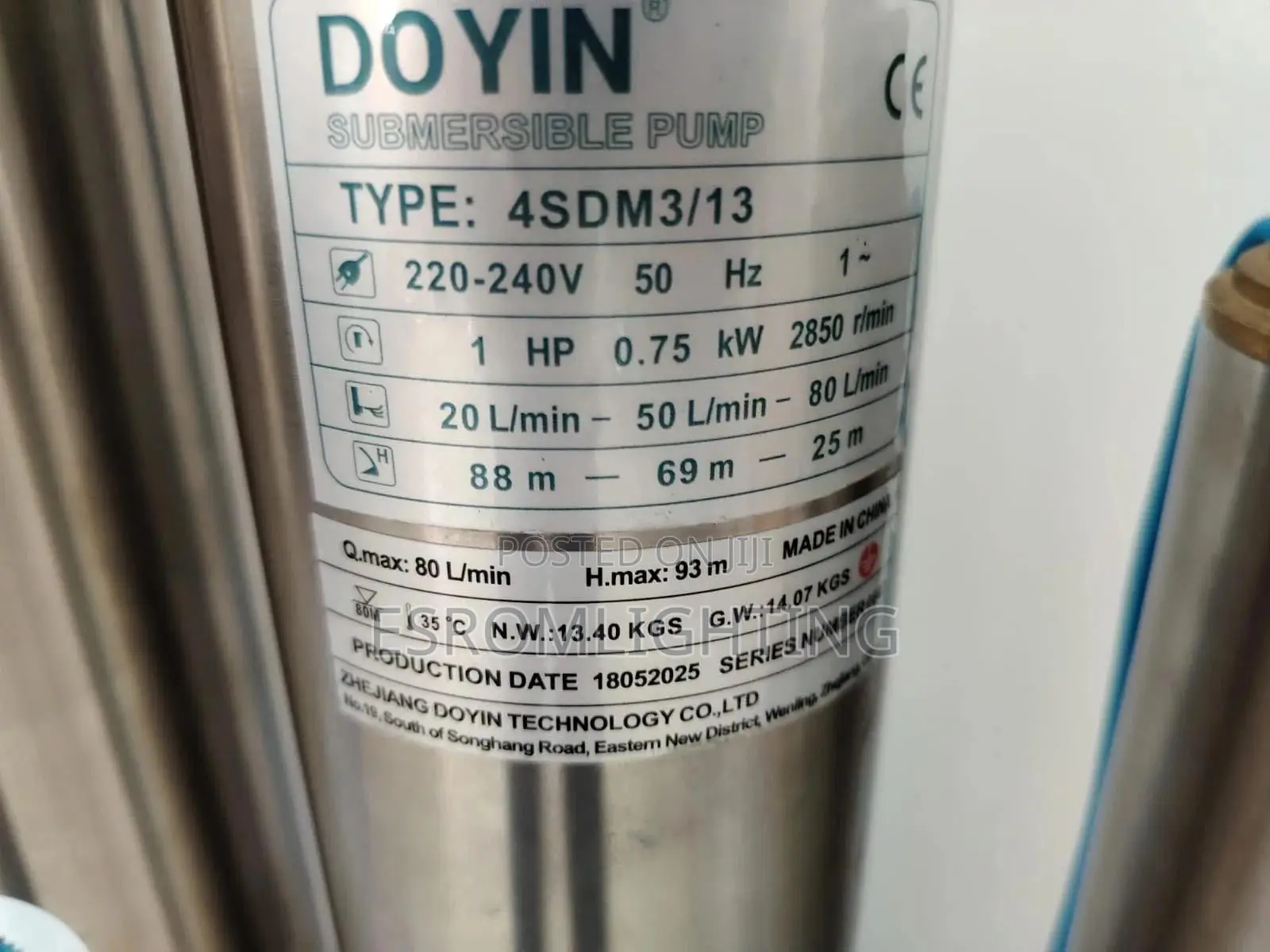 1hp 4sdm3/13 AC Submersible Water Pump