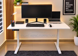 White Black Home/Office Modern Electric Adjustable Table