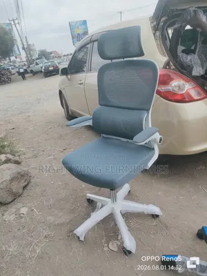 Perfect Gray White Adjustable Folding Office Chair - Lumber Support