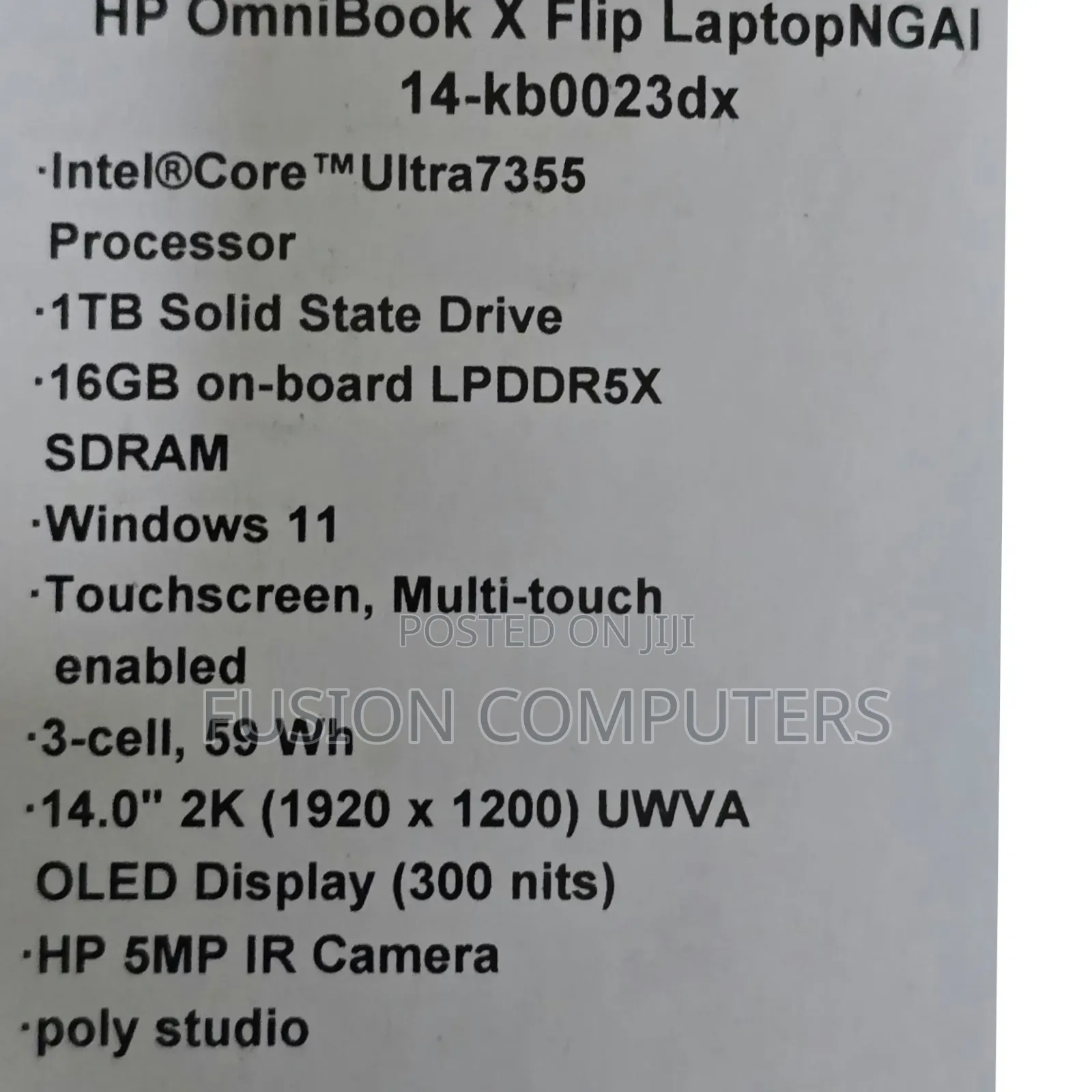 New Laptop HP OmniBook X Flip 14" 16GB Intel Core Ultra 7 SSD 1T