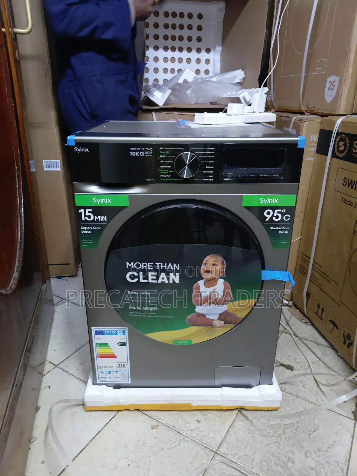 Syinix 10KG Automatic Washing Machine – Steam Baby Care