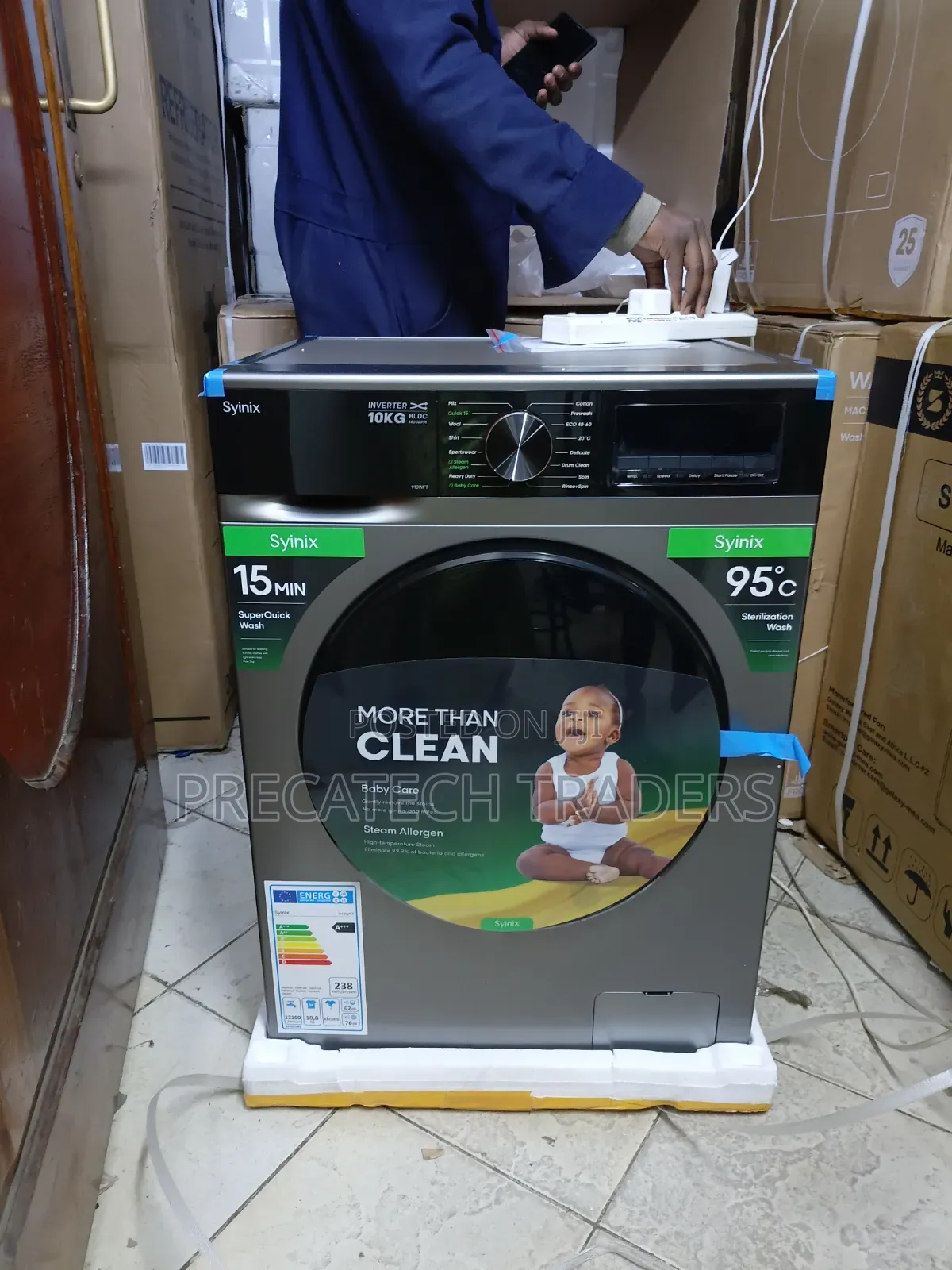 Syinix 10KG Automatic Washing Machine – Steam Baby Care
