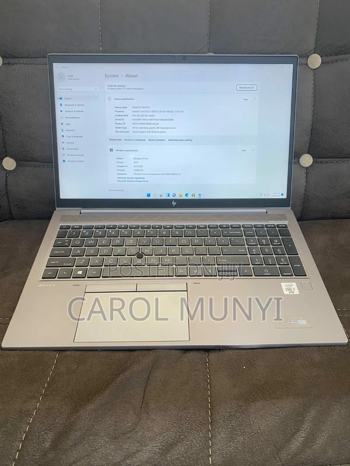 Laptop HP ZBook Studio G8 16GB Intel Core i7 SSD 512GB