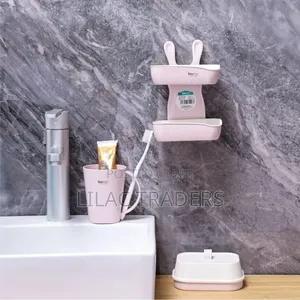 Bunny Soap Holder Pink and Blue Gale
