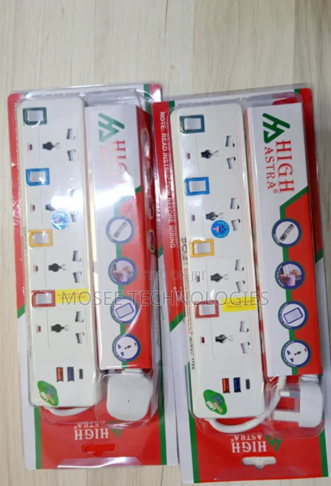 4-Way Extension Cable Socket With Multiple Power Outlets