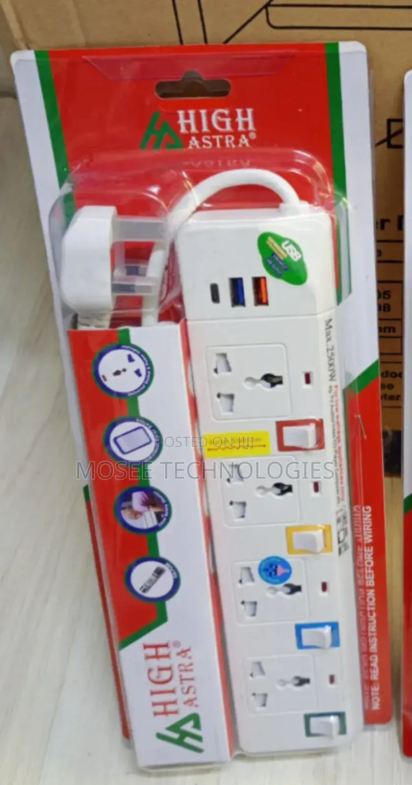 4-lWay Multi Socket Extension Lead for Home and Office