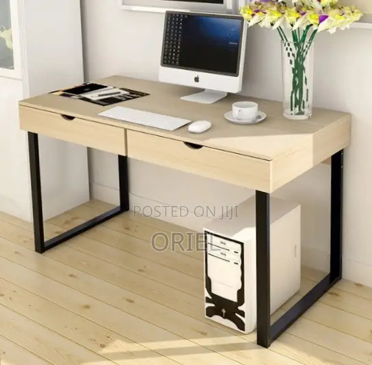Study Desk With 2 Storage Drawers : Two-Drawer Study Desk