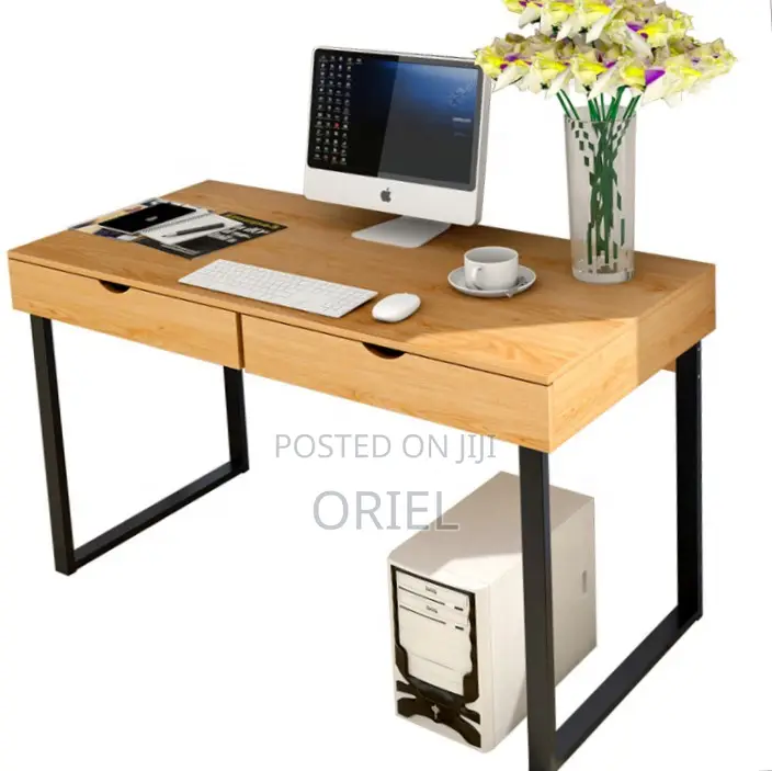 Study Desk With 2 Storage Drawers : Two-Drawer Study Desk