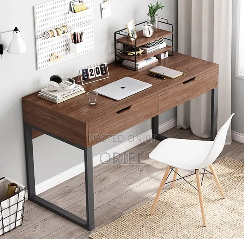 Study Desk With 2 Storage Drawers : Two-Drawer Study Desk