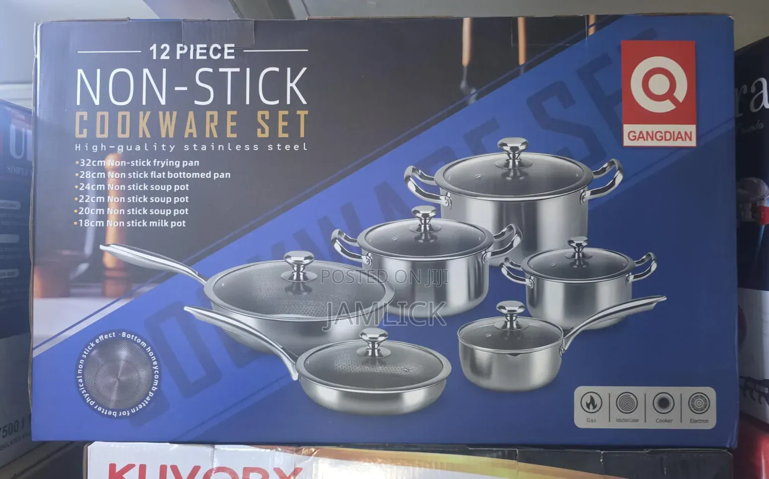 12pcs Honeycomb Design Non-Stick Cookware Set - Uk