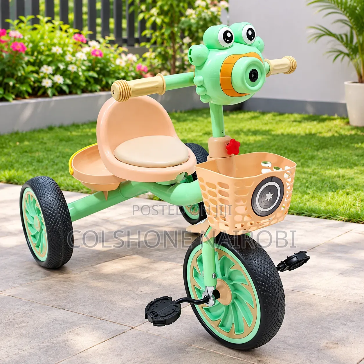 Kids 3-Wheel Tricycle With Front Basket