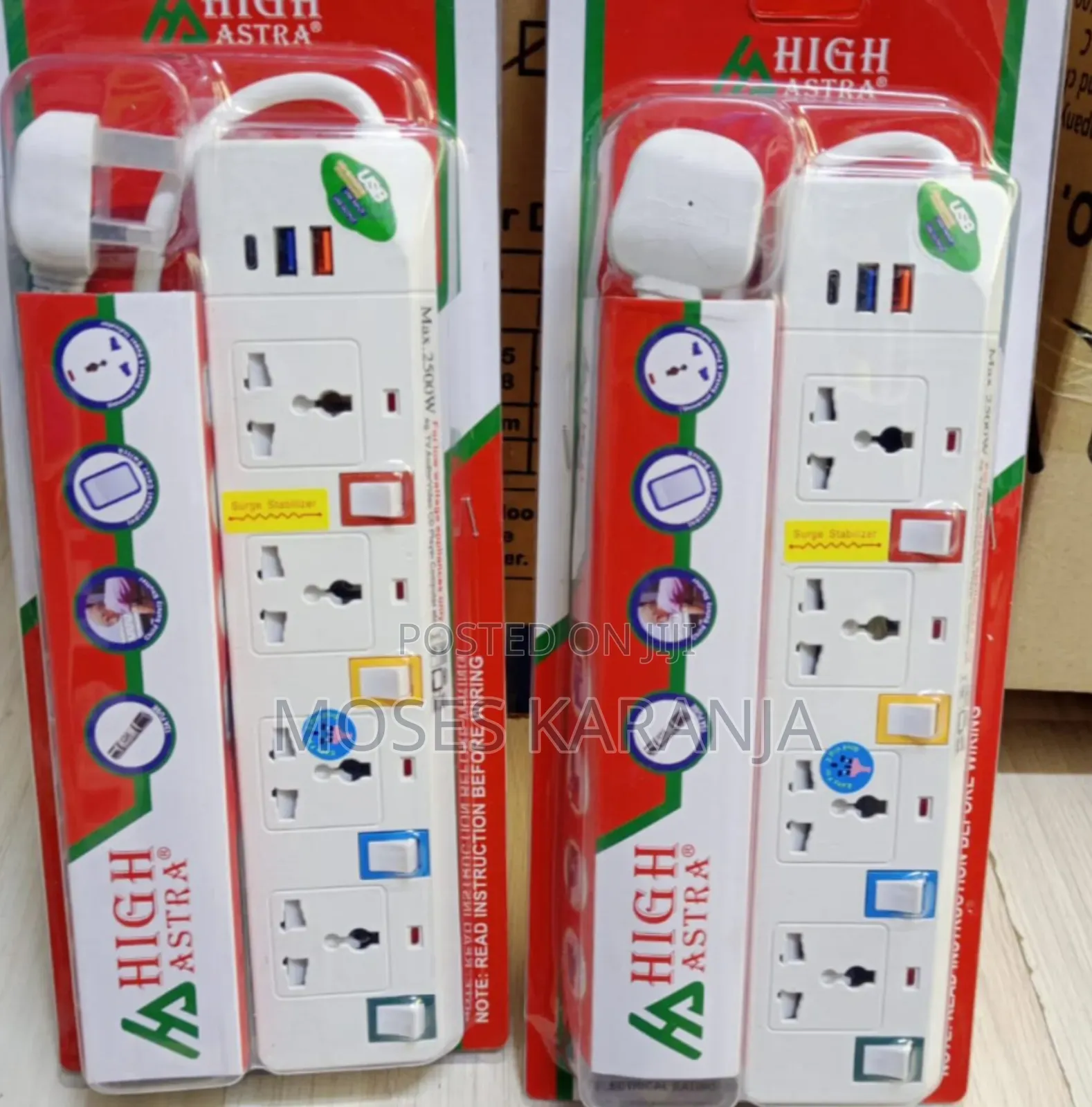 Heavy-Duty 4-Way Extension Socket With Power Cable