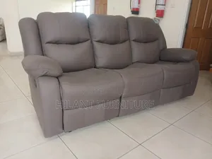 Brown Soft Fabric 3-Seater Recliner Sofa