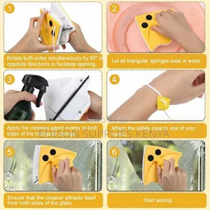 Magnetic Window Double Sided Glass Wipe Window Cleaner, Wiper