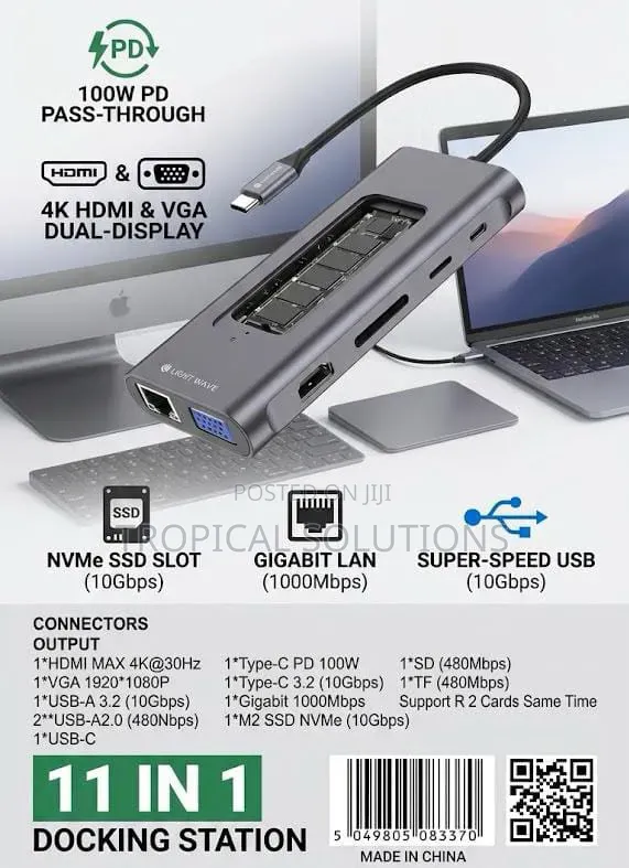 Light Wave LW-M2/NVMe Dock 11 in 1 USB -C HUB Available