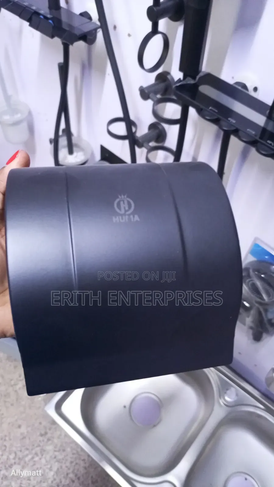 Closed Black Tissue Holder