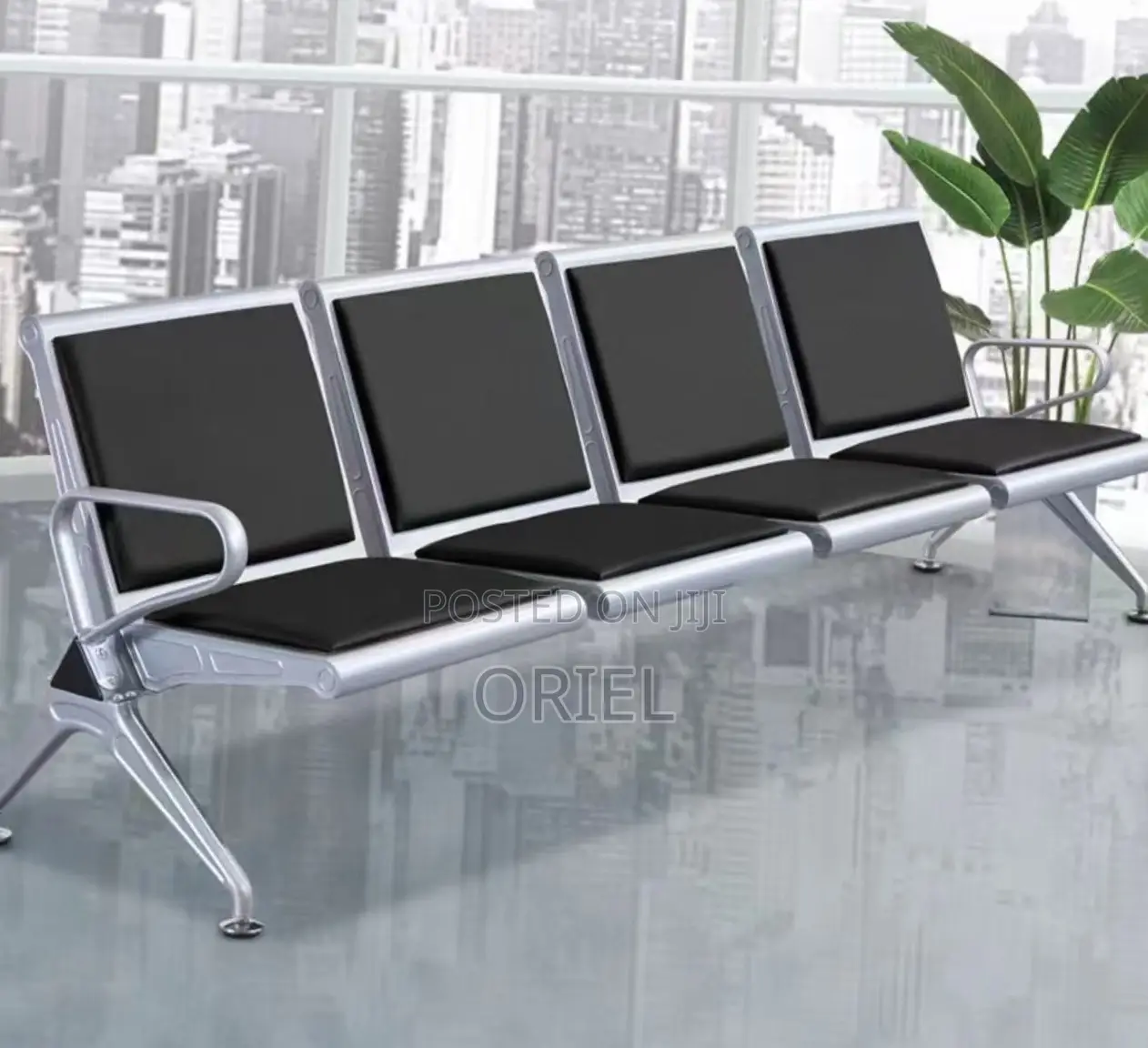 4-Seater Office Waiting Bench : Reception Waiting Seat 4-Seater
