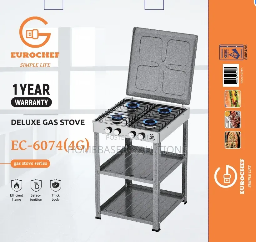 Eurochef Full Gas Standing Cooker With Shelves
