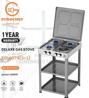 Eurochef Deluxe 3+1 Standing Cooker With Shelves
