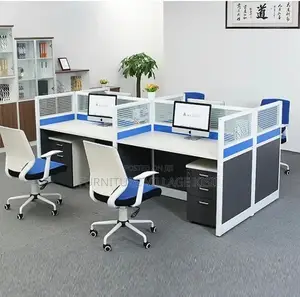 Workstation;4-Way Modular Office Staff Workstation
