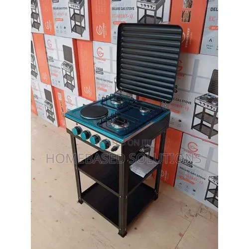 Eurochef Deluxe 3+1 Standing Cooker With Shelves