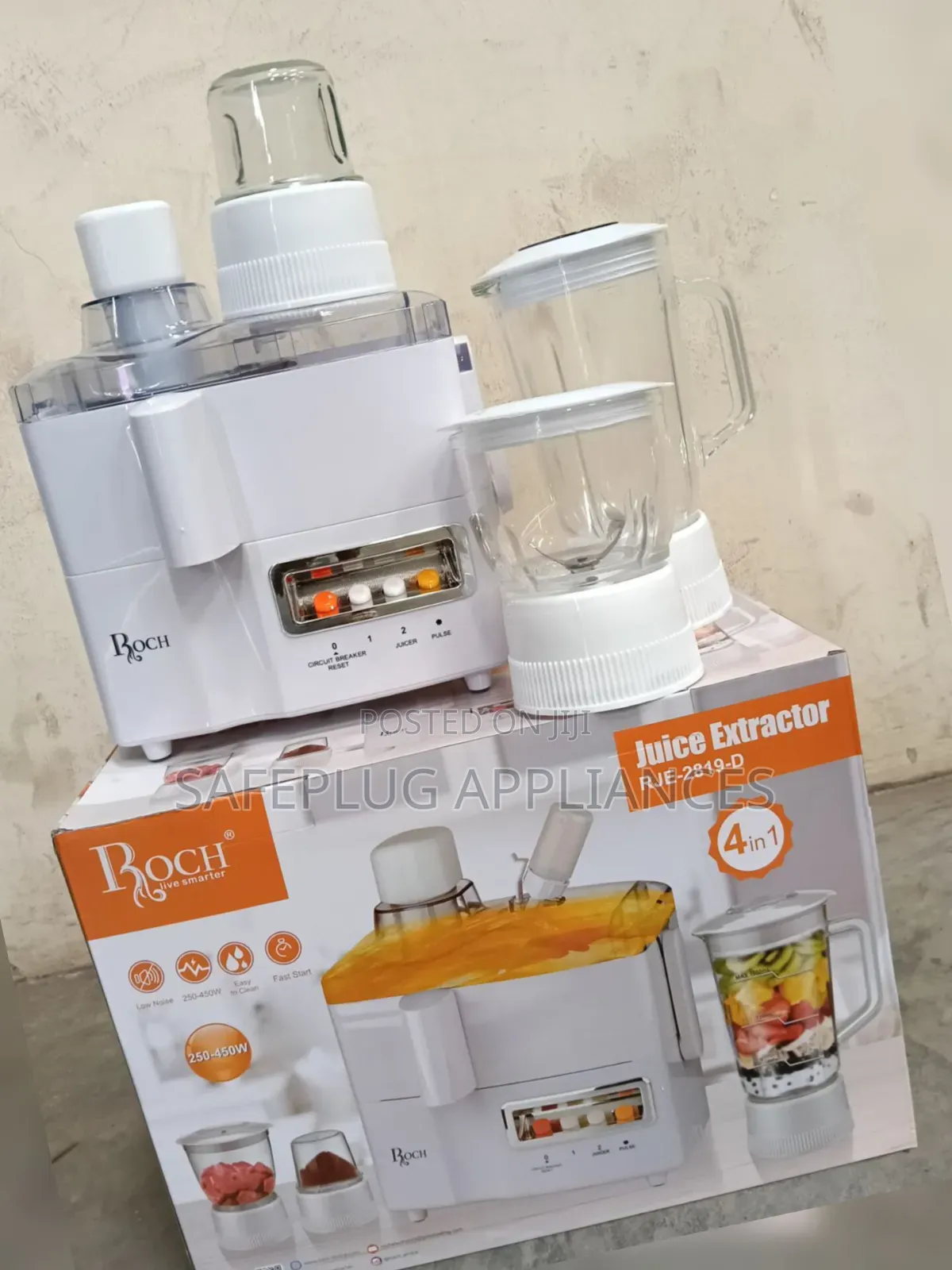 Roch 4-in-1 Juicer Blender Grinder Mill Food Processor