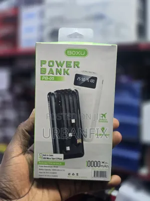 Boxu PB-05 10000mAh Fast Charging Power Bank With 4 Built in Cables