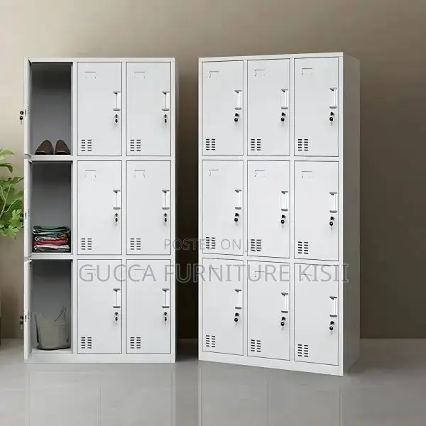 Cabinet; 9-Locker Steel Office File Cabinet