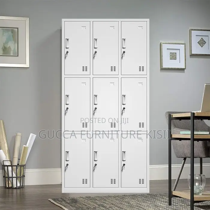 Cabinet; 9-Locker Steel Office File Cabinet