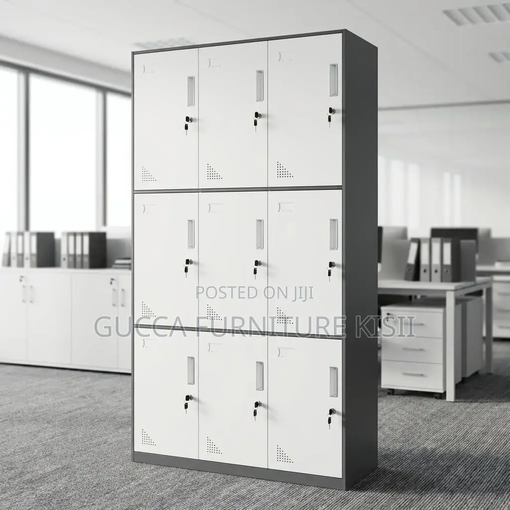Cabinet; 9-Locker Steel Office File Cabinet