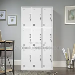 Cabinet; 9-Locker Steel Office File Cabinet