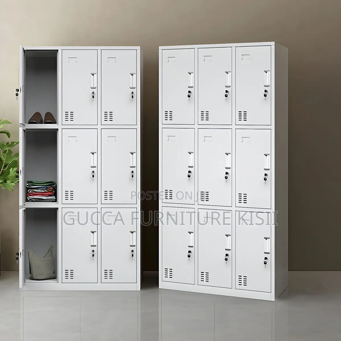 Cabinet; 9-Locker Steel Office File Cabinet