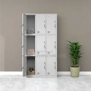 Cabinet; 9-Locker Steel Office File Cabinet
