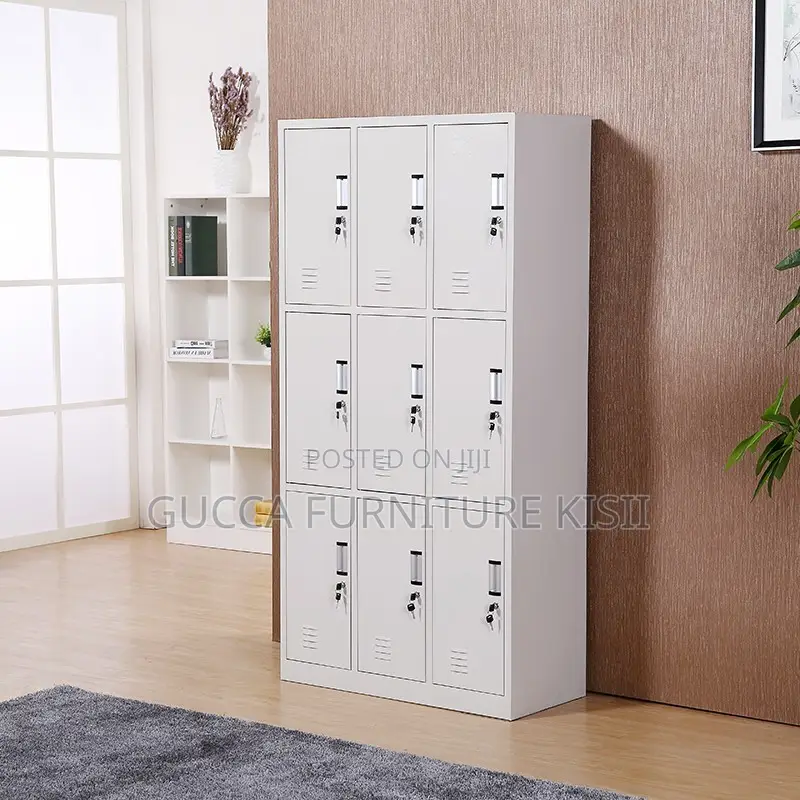 Cabinet; 9-Locker Steel Office File Cabinet