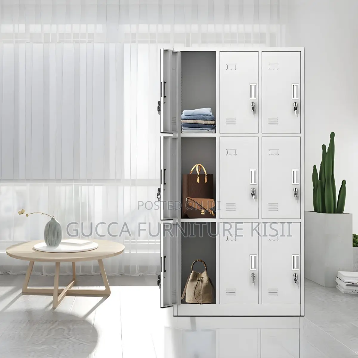 Cabinet; 9-Locker Steel Office File Cabinet