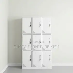 Cabinet; 9-Locker Steel Office File Cabinet
