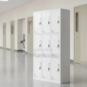 Cabinet; 9-Locker Steel Office File Cabinet