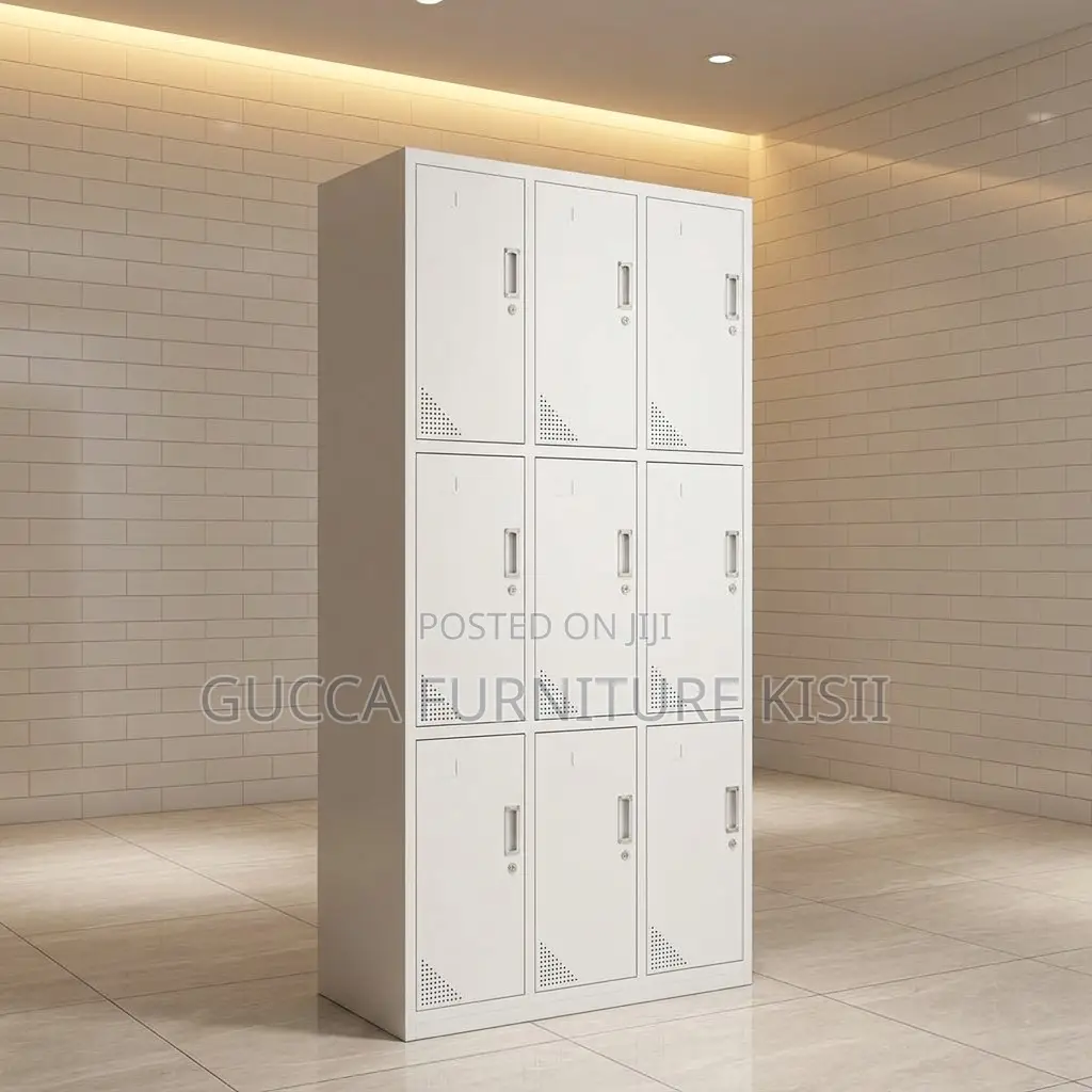 Cabinet; 9-Locker Steel Office File Cabinet