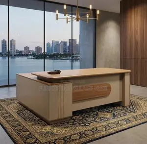 Office Desk; Modern Executive L-Shaped Office Desk