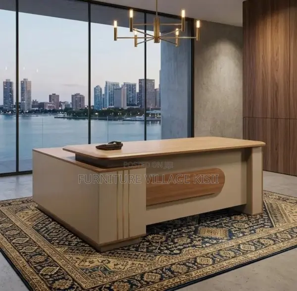 Office Desk; Modern Executive L-Shaped Office Desk