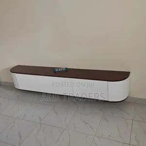 Curved Natural Floating TV Stand (7ft)