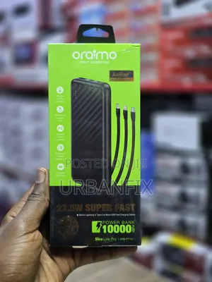 Oraimo 10000mAh Super Fast 22.5W Power Bank With Type C and USB Cables