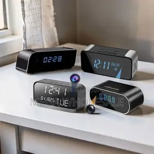 Clear Video Watcher WiFi Alarm Table Clock Hidden Spy Camera