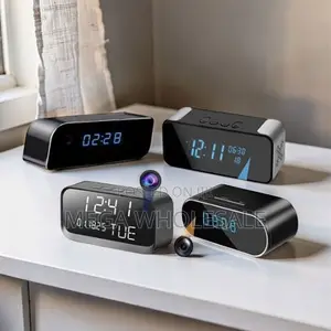 HD Remote Monitor WiFi Alarm Table Clock Hidden Spy Camera