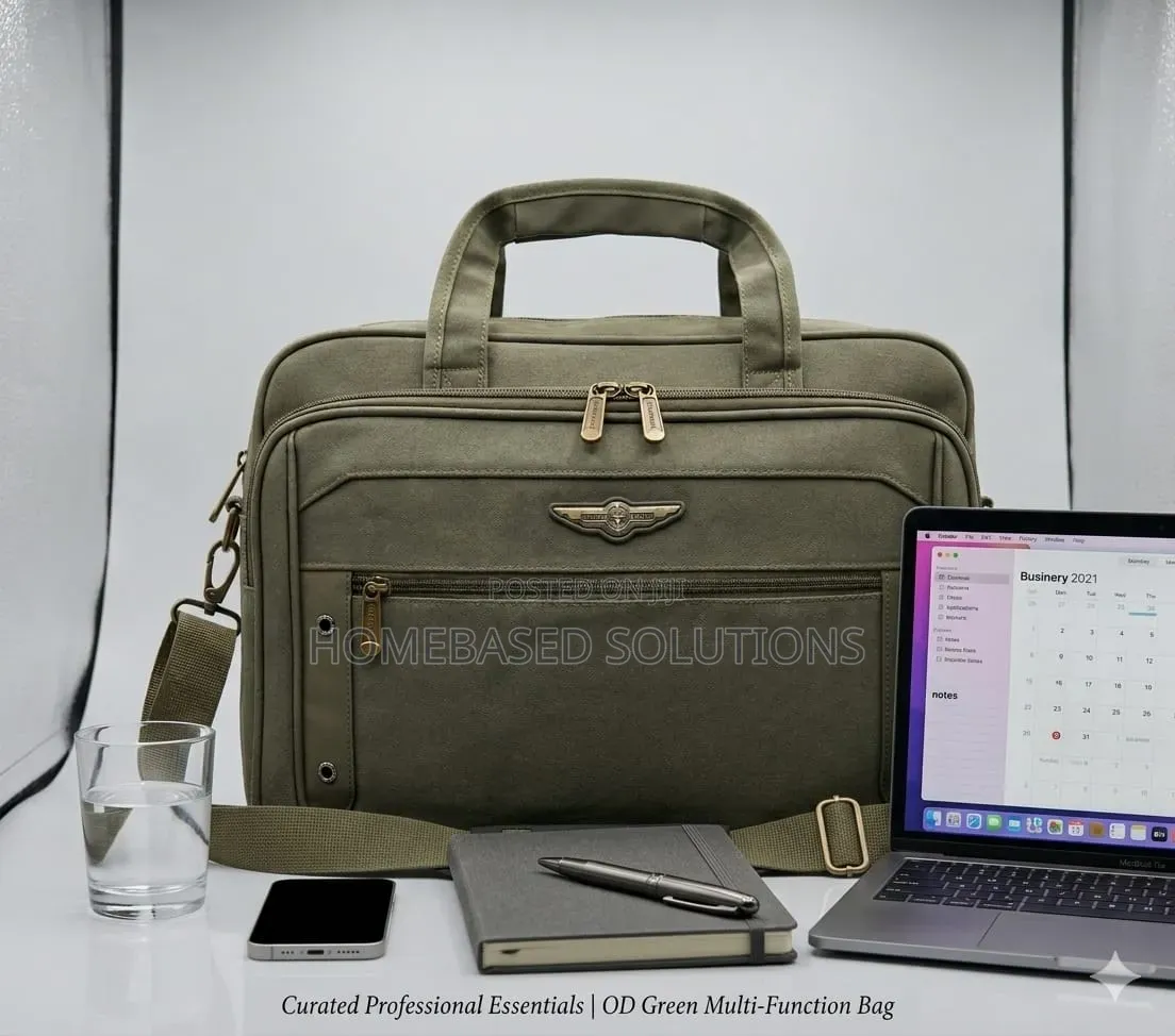 *Multi-Pocket Briefcase Canvas Travel Duffel Bag*
