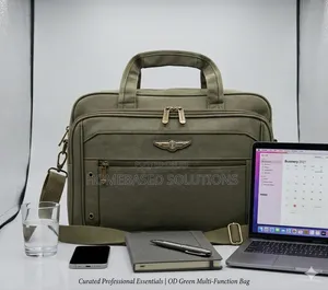 *Multi-Pocket Briefcase Canvas Travel Duffel Bag*