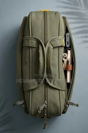 *Multi-Pocket Briefcase Canvas Travel Duffel Bag*